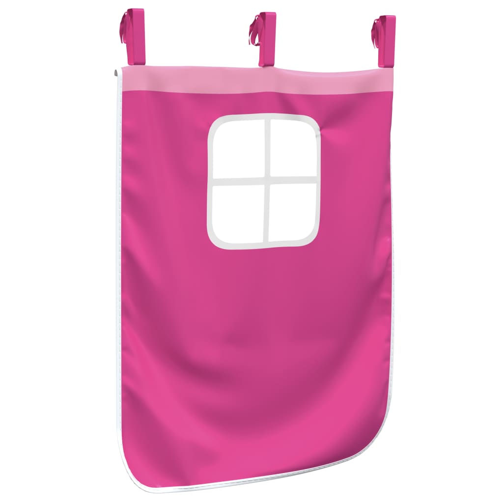 vidaXL Gardiner för loftsäng med torn rosa polyester