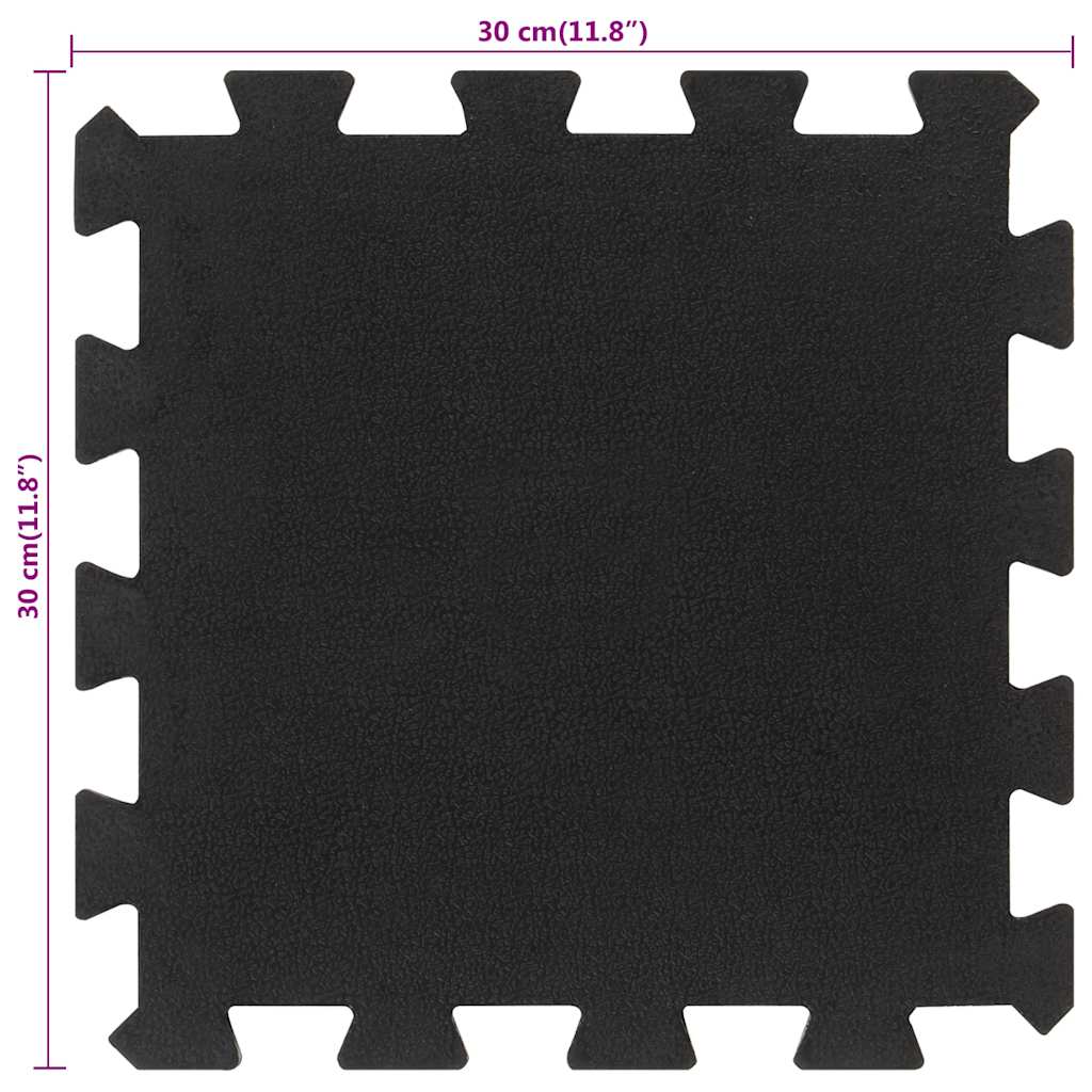 vidaXL Golvplattor gummi 16 st svart 16 mm 30x30 cm