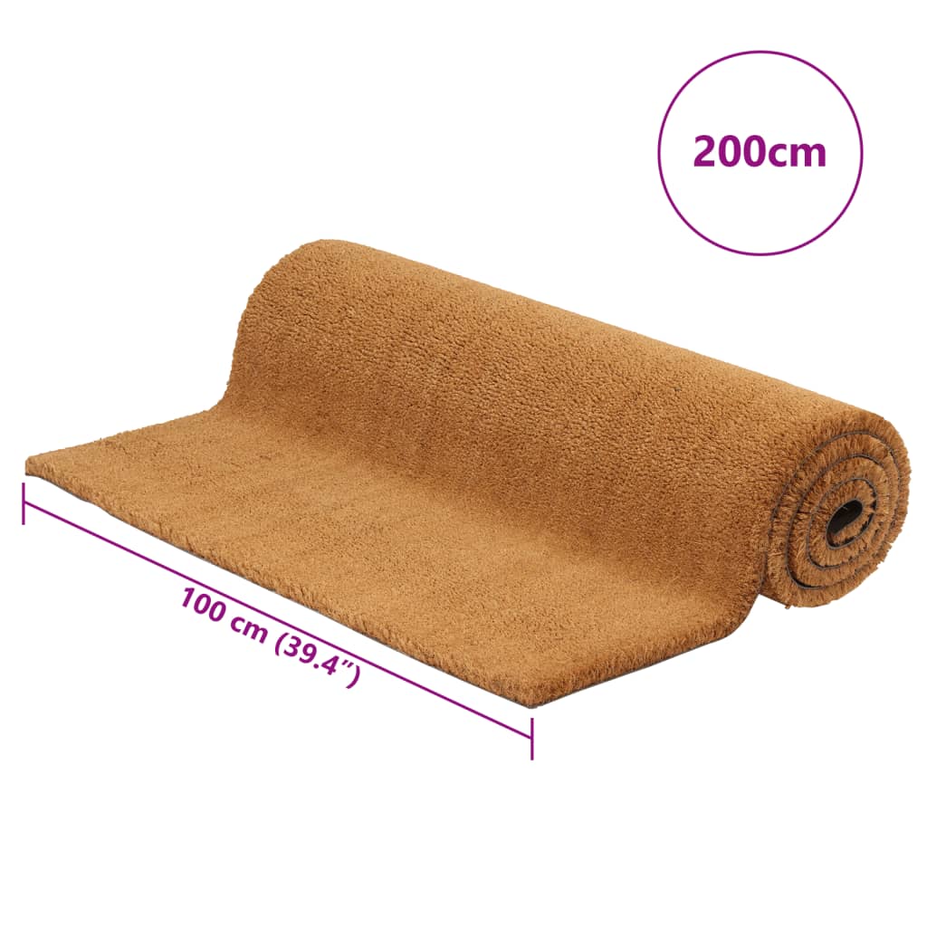 vidaXL Dörrmatta naturlig 100x200 cm tuftad kokos