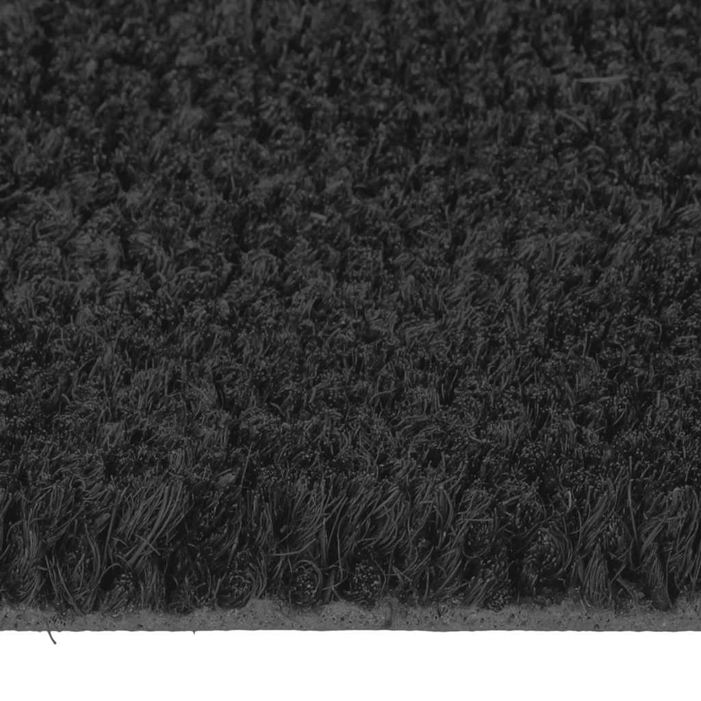 vidaXL Dörrmatta svart halvrund 50x80 cm tuftad kokos
