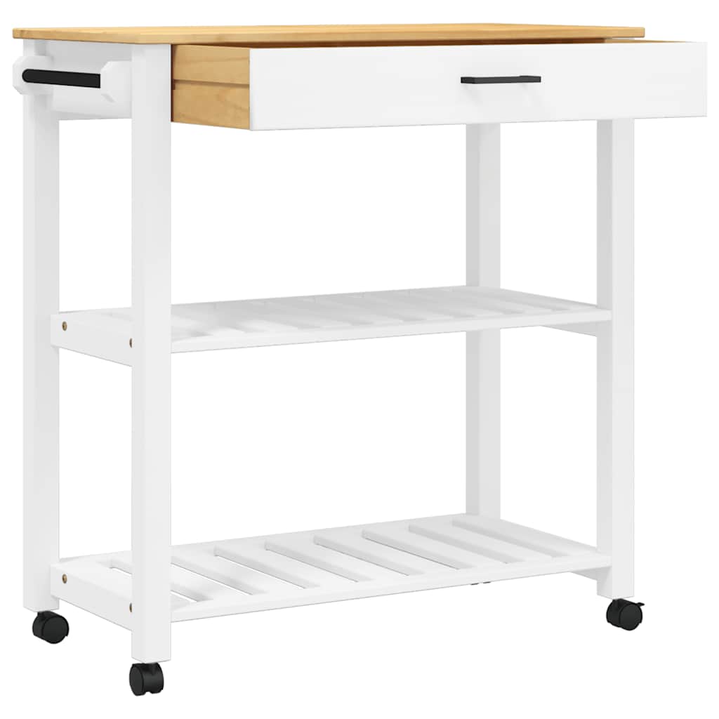 vidaXL Köksvagn MONZA 84x40x88,5 cm massivt furu