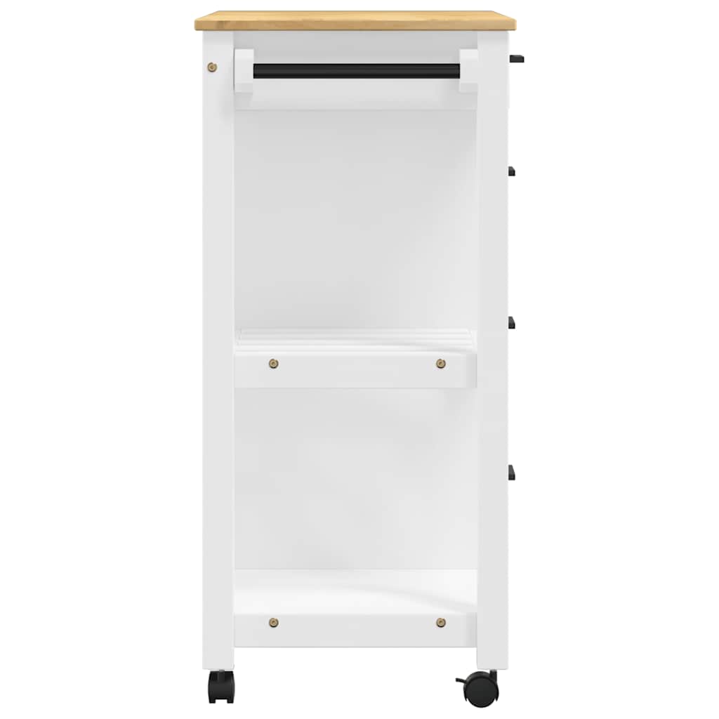 vidaXL Köksvagn MONZA 84x40x88,5 cm vit massivt furu