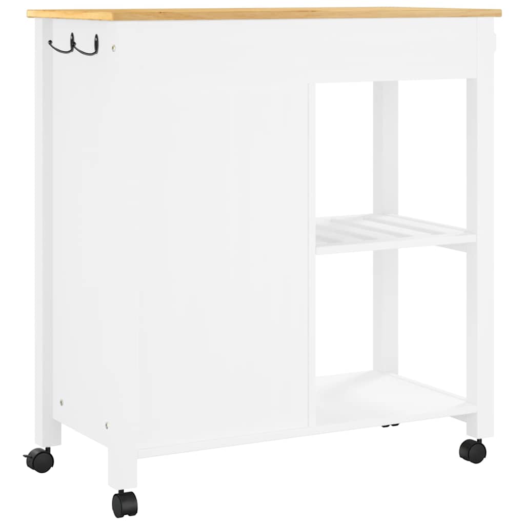 vidaXL Köksvagn MONZA 84x40x88,5 cm vit massivt furu