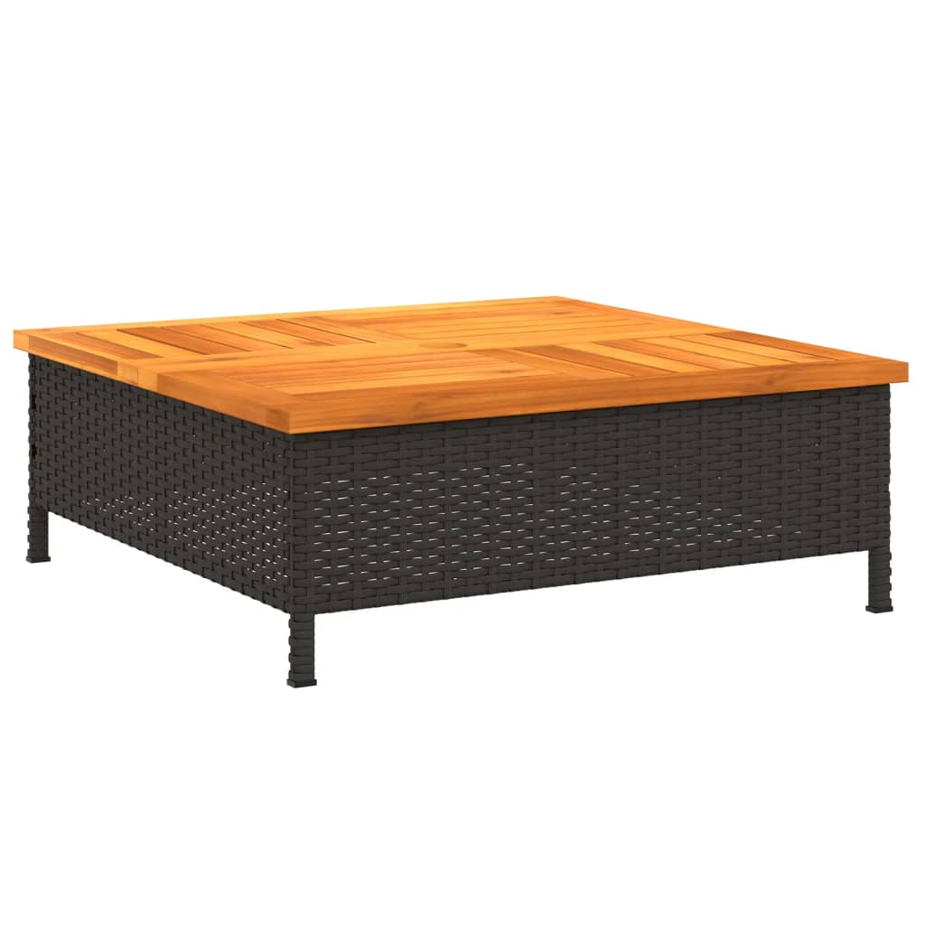 vidaXL Skydd för parasollfot svart 70x70x25cm konstrottning och akacia