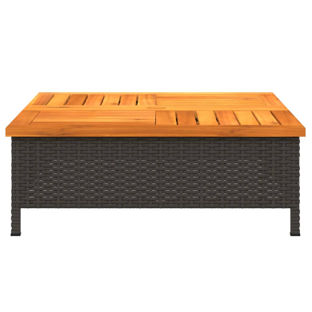 vidaXL Skydd för parasollfot svart 70x70x25cm konstrottning och akacia