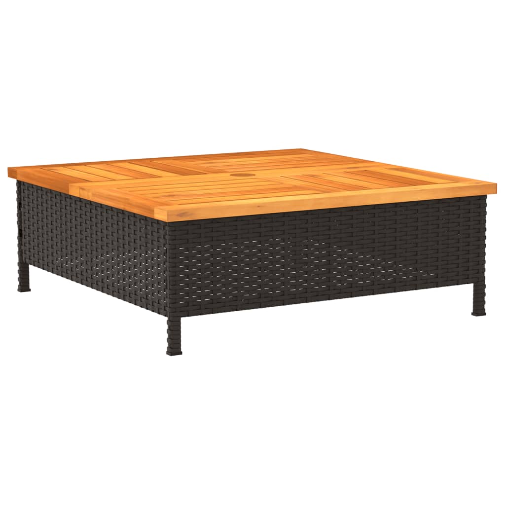 vidaXL Skydd för parasollfot svart 70x70x25cm konstrottning och akacia
