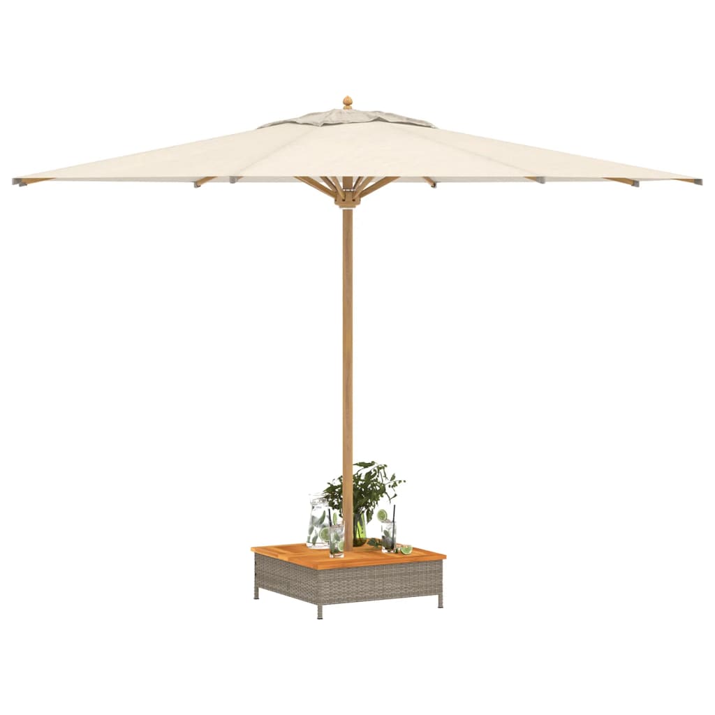 vidaXL Skydd för parasollfot 70x70x25 cm konstrottning och akacia