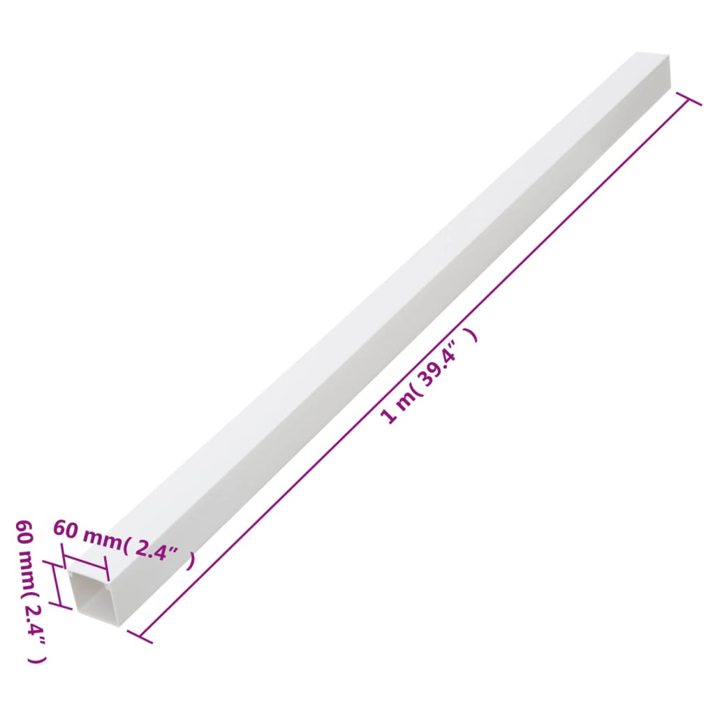vidaXL Kabelkanal 60x60 mm 10 m PVC