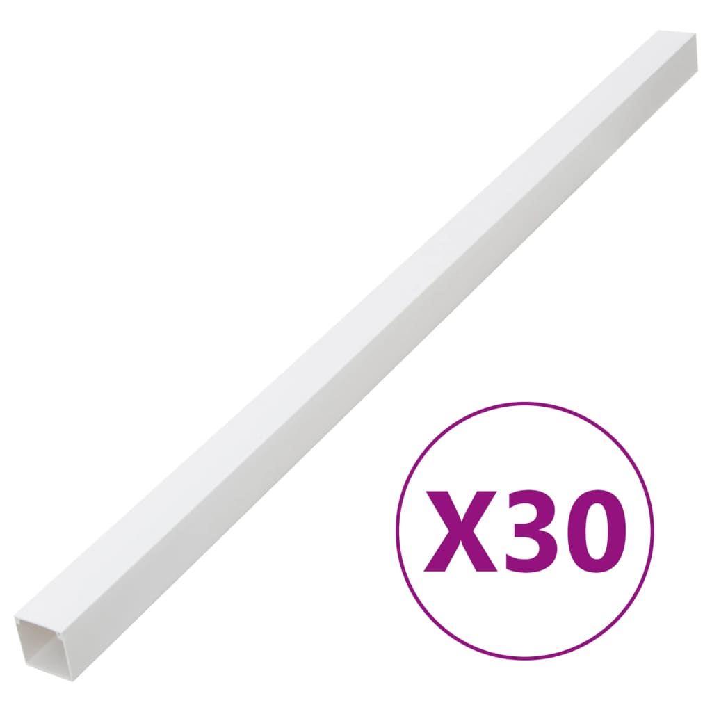 vidaXL Kabelkanal 40x40 mm 30 m PVC