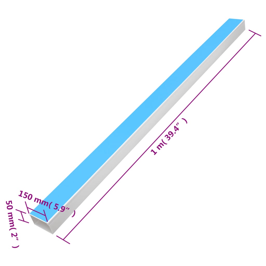 vidaXL Kabelkanal självhäftande 150x50 mm 10 m PVC
