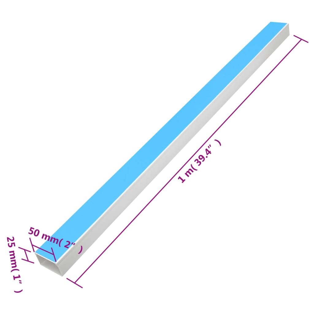 vidaXL Kabelkanal självhäftande 50x25 mm 30 m PVC