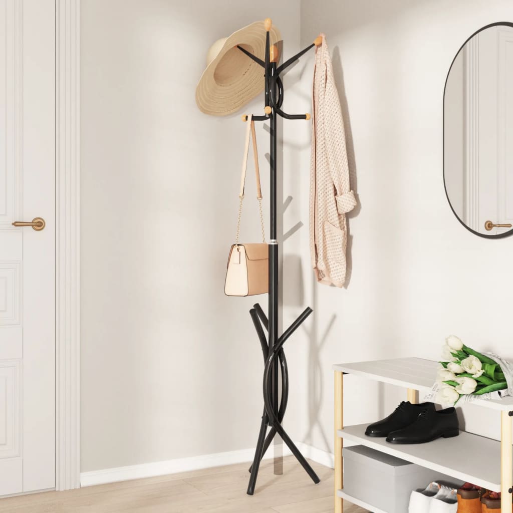 vidaXL Klädställning svart 176 cm pulverlackerat järn