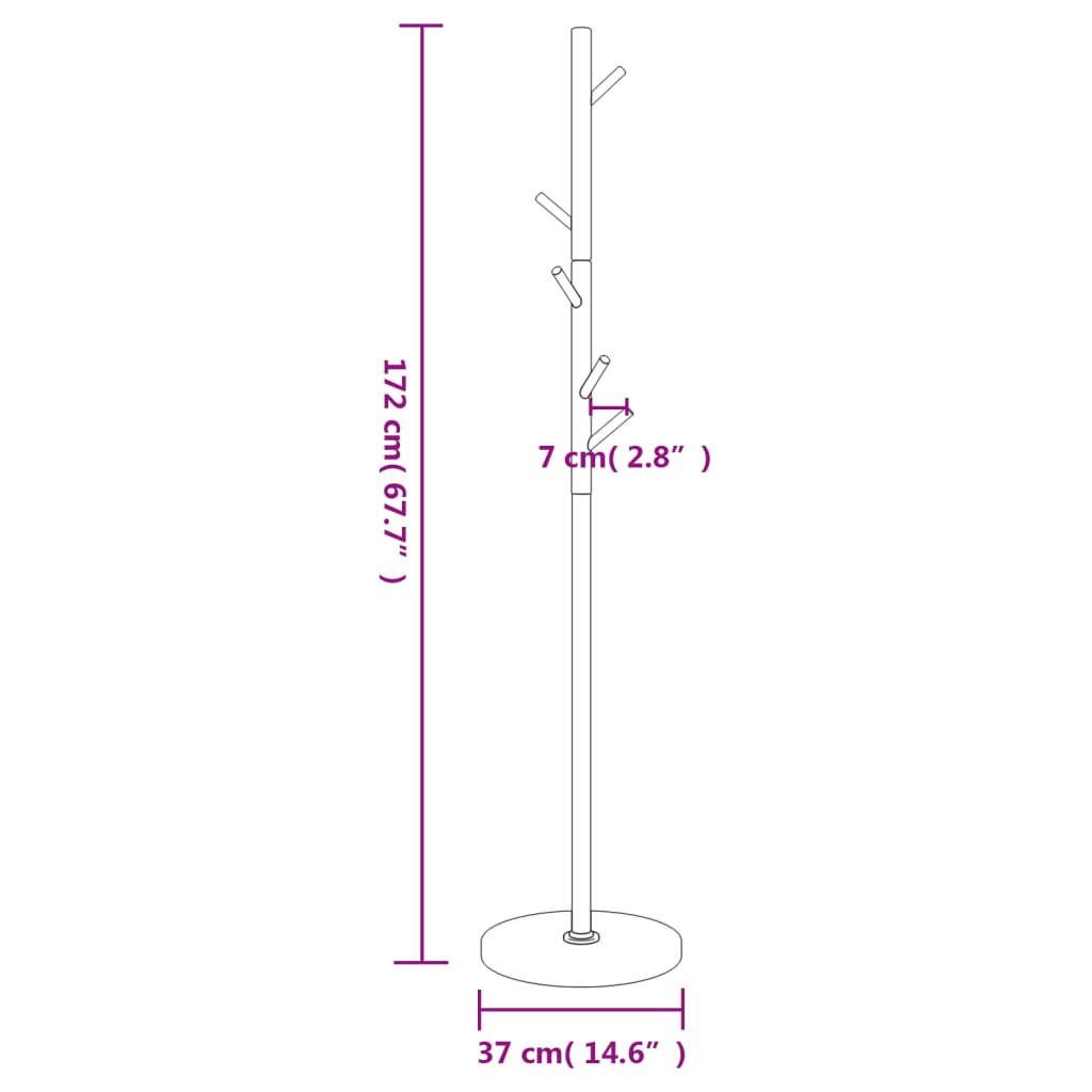 vidaXL Klädställning svart 172 cm pulverlackerat järn
