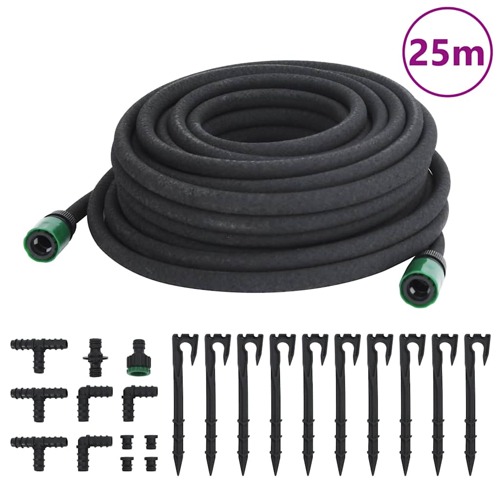 vidaXL Fuktslang svart 0,6" 25 m gummi