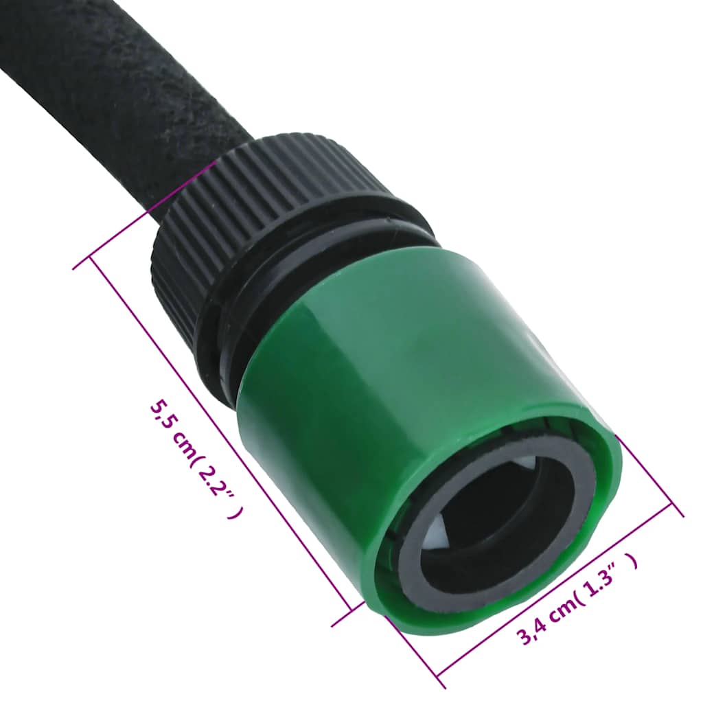 vidaXL Fuktslang svart 0,6" 50 m gummi
