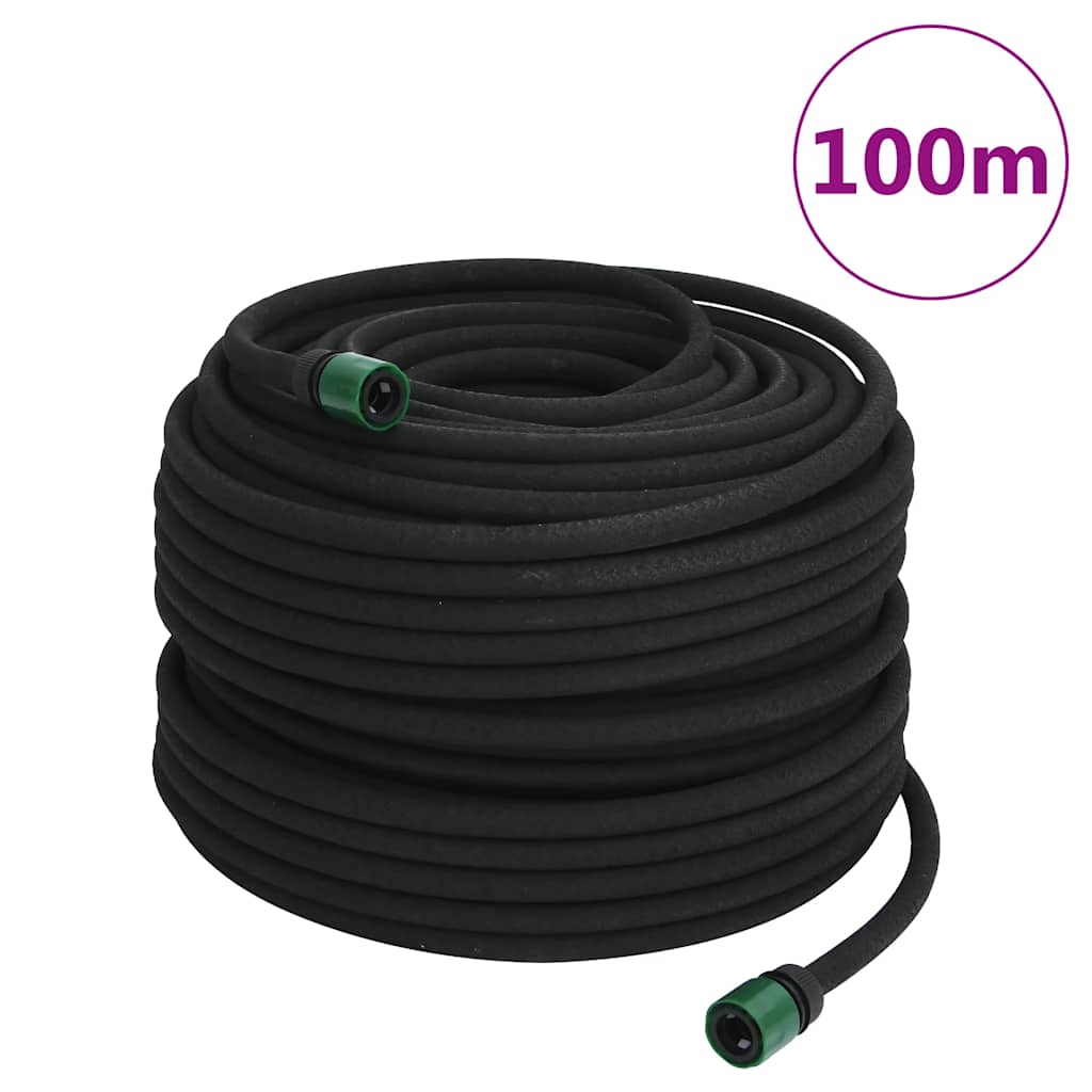 vidaXL Fuktslang svart 0,6" 100 m gummi