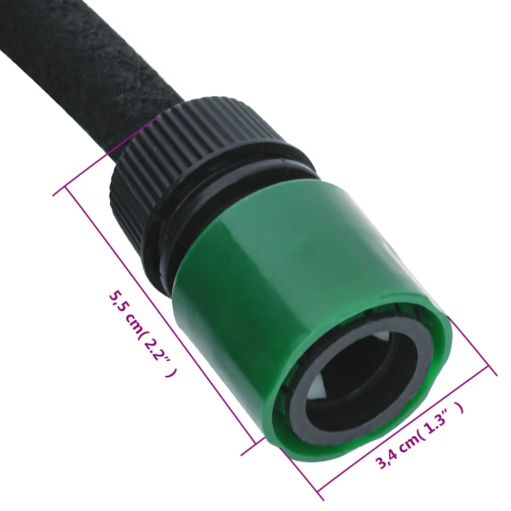 vidaXL Fuktslang svart 0,6" 100 m gummi