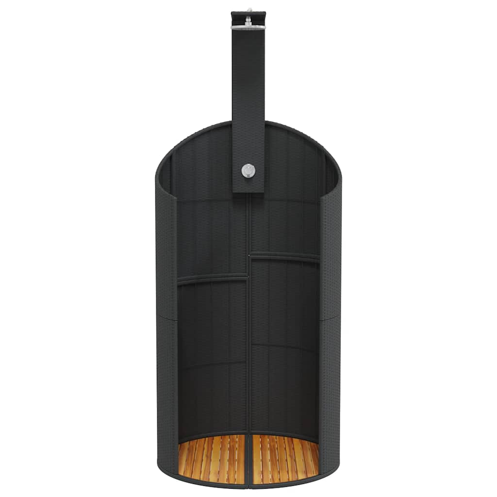 vidaXL Utedusch svart 100x100x241,5 cm konstrottning och akaciaträ