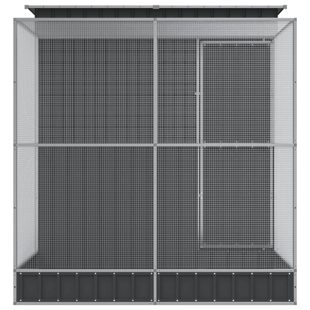 vidaXL Voljär med förlängning silver 209x203x216 cm stål