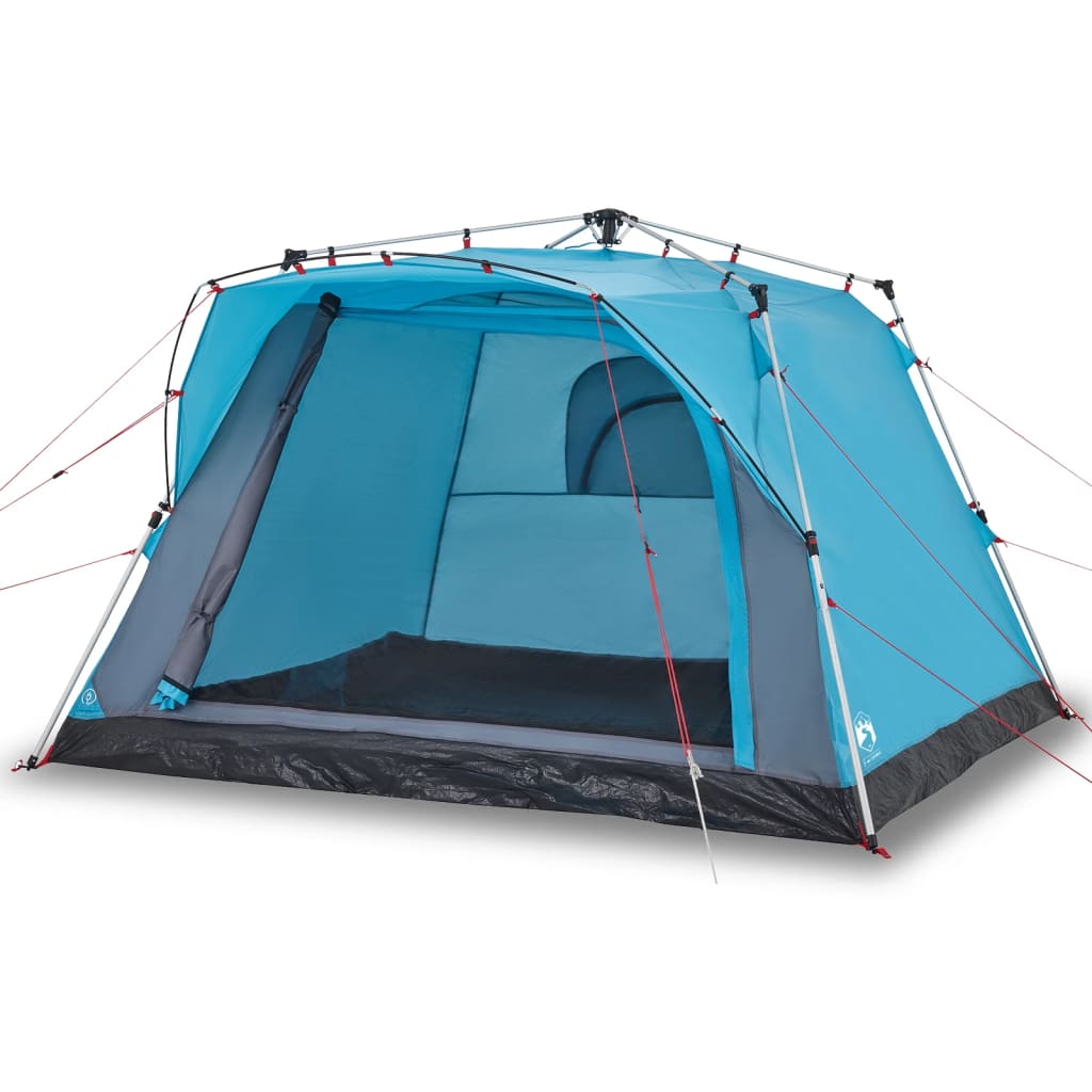 vidaXL Campingtält 4 personer blå snabbrest