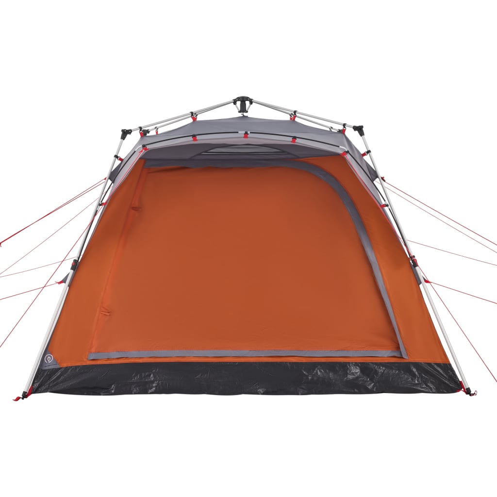 vidaXL Campingtält 4 personer grå och orange snabbrest
