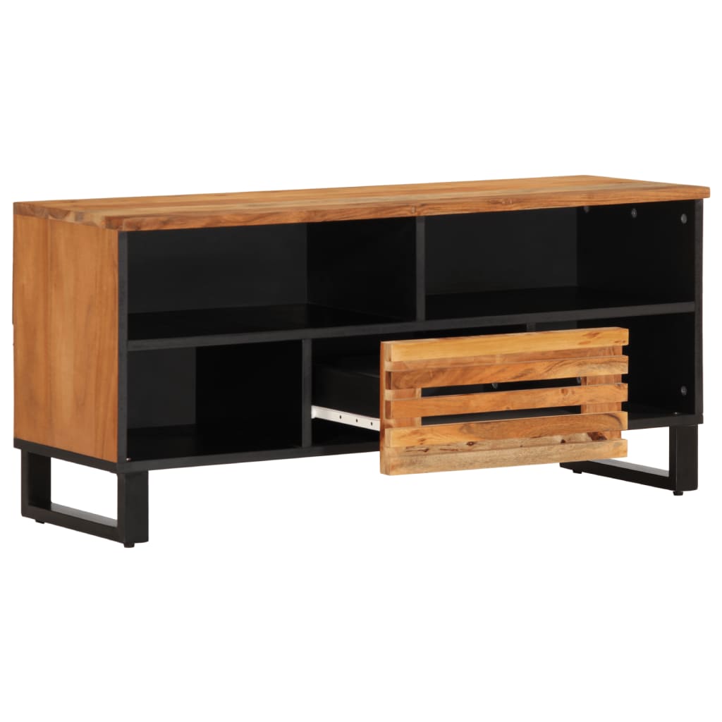 vidaXL Tv-bänk 100x34x46 cm massivt akaciaträ