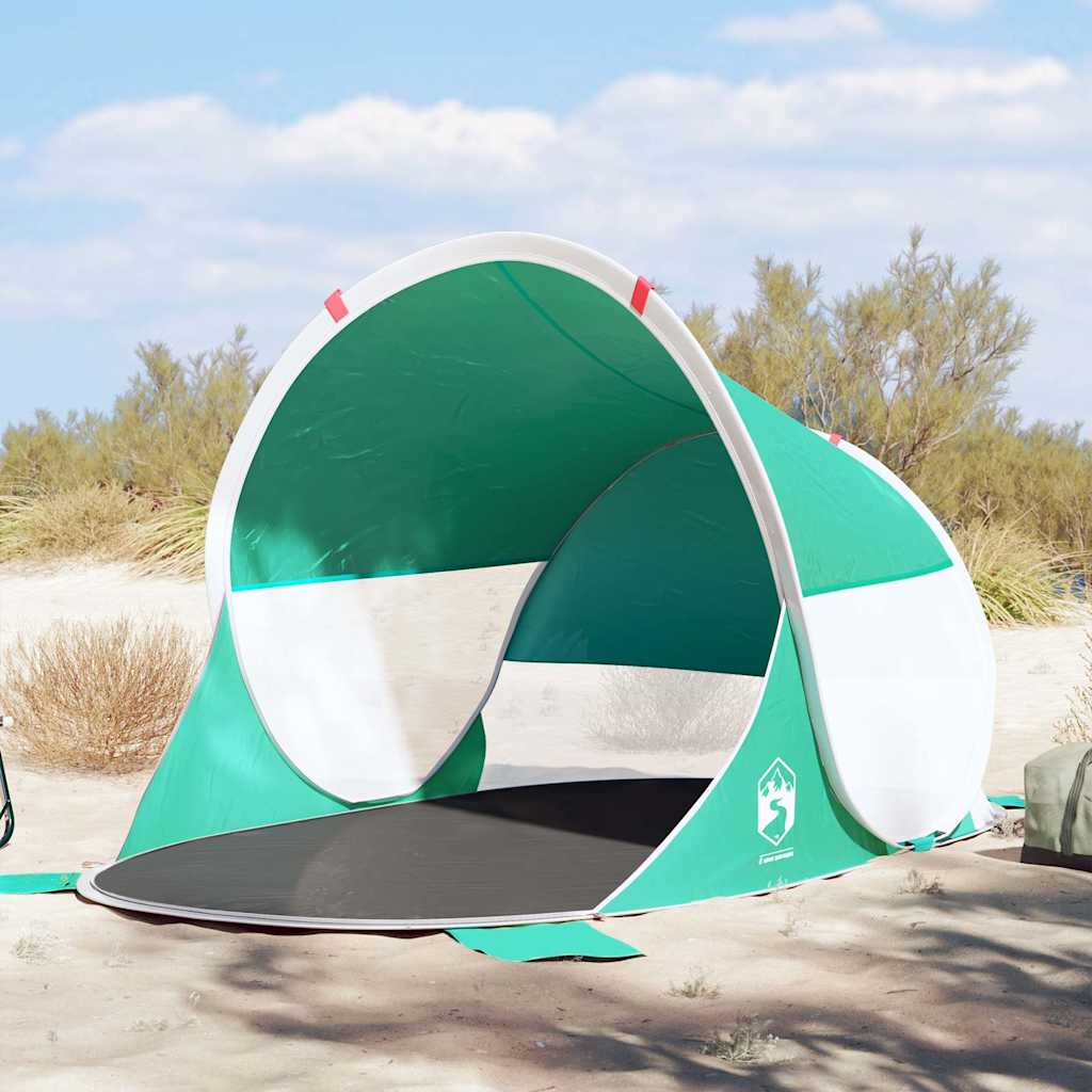 vidaXL Beach Tent Sea Green Pop-up Waterproof Green