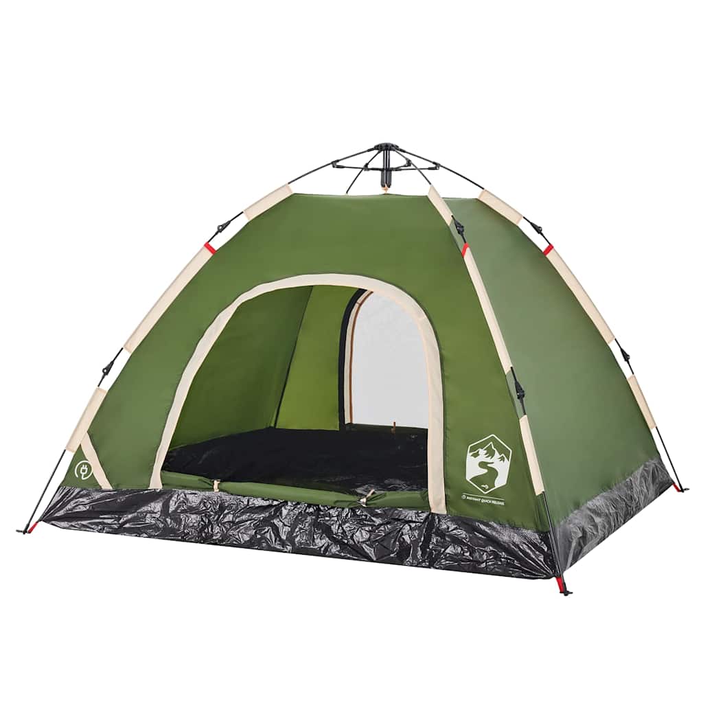 vidaXL Campingtält 3 personer grön snabbrest
