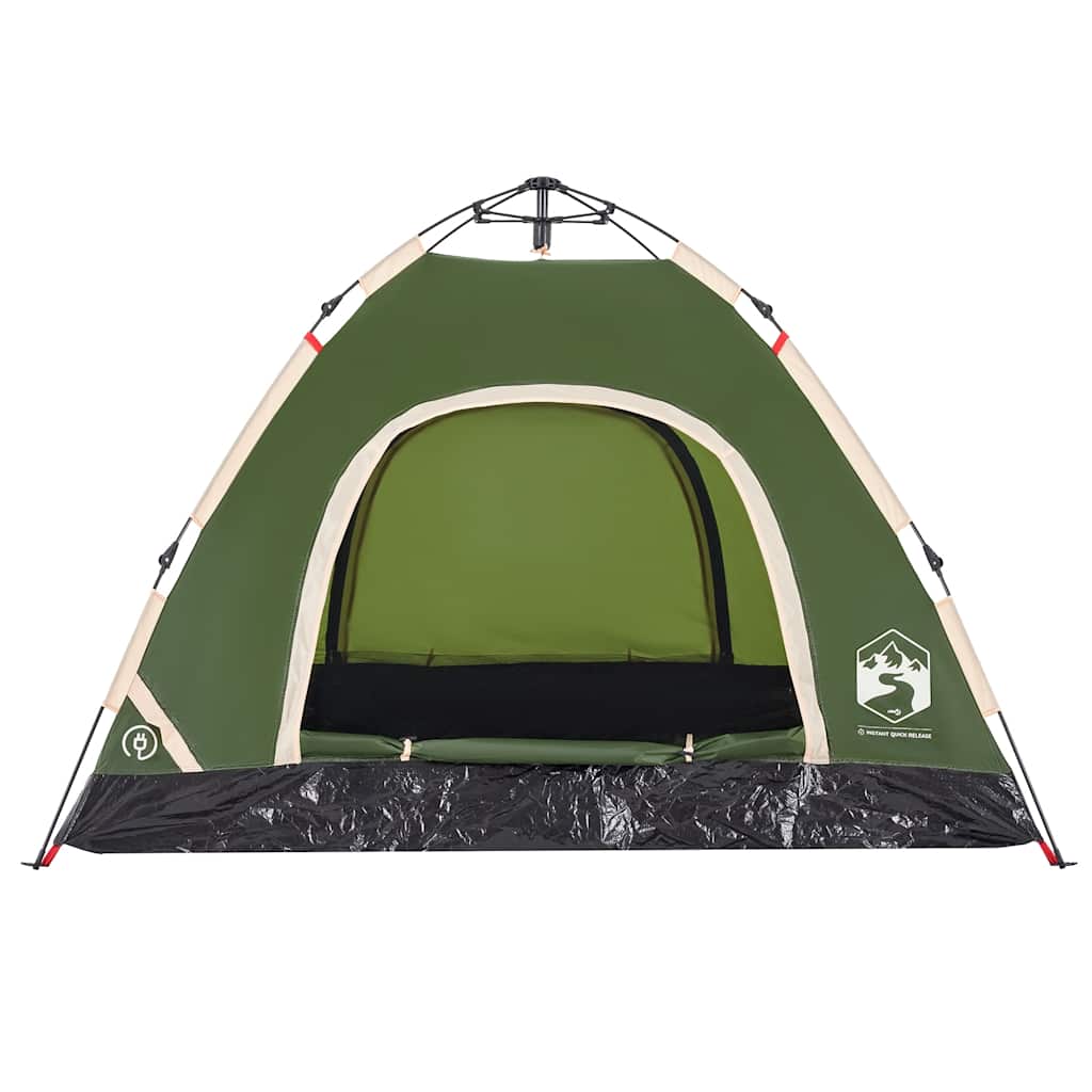 vidaXL Campingtält 3 personer grön snabbrest