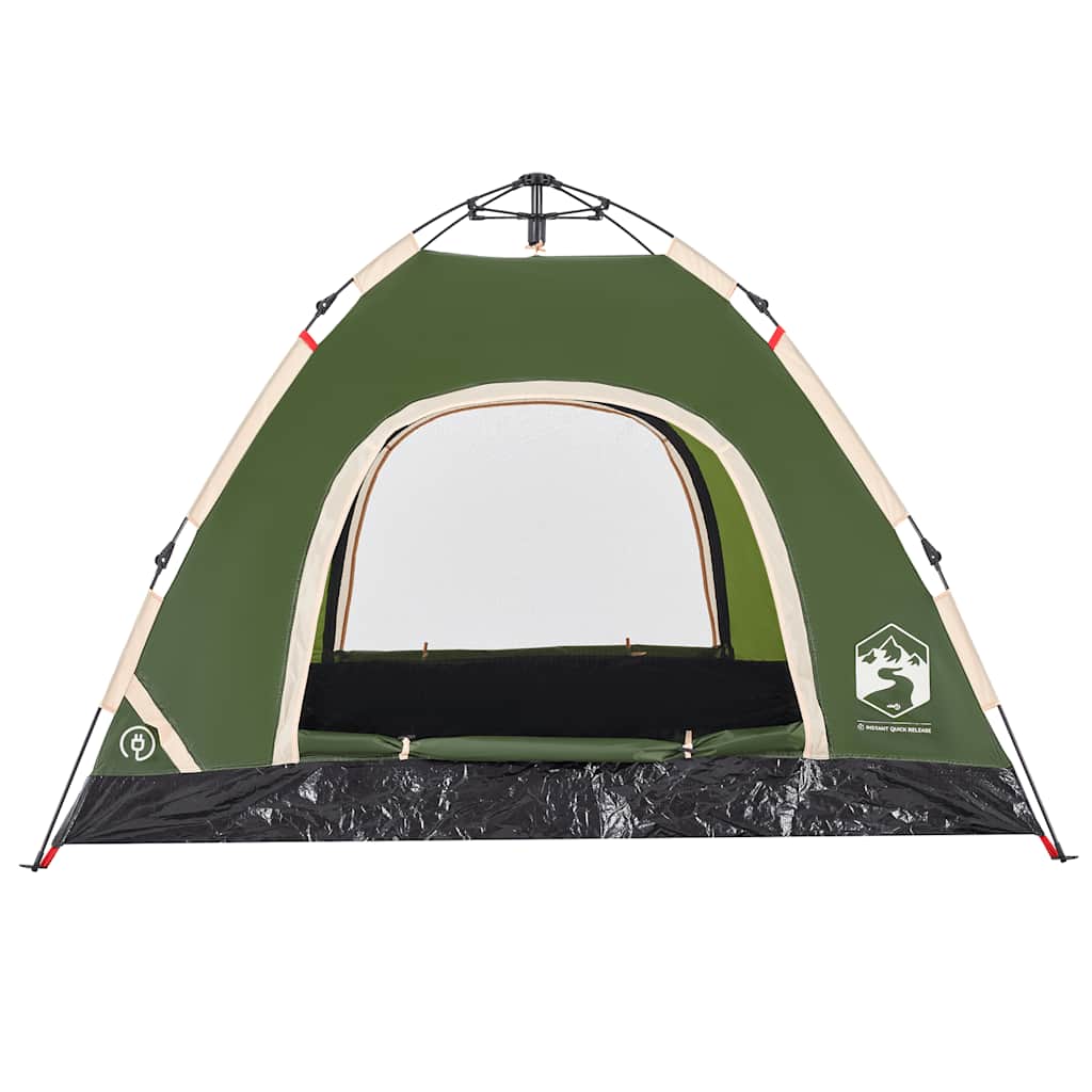 vidaXL Campingtält 3 personer grön snabbrest
