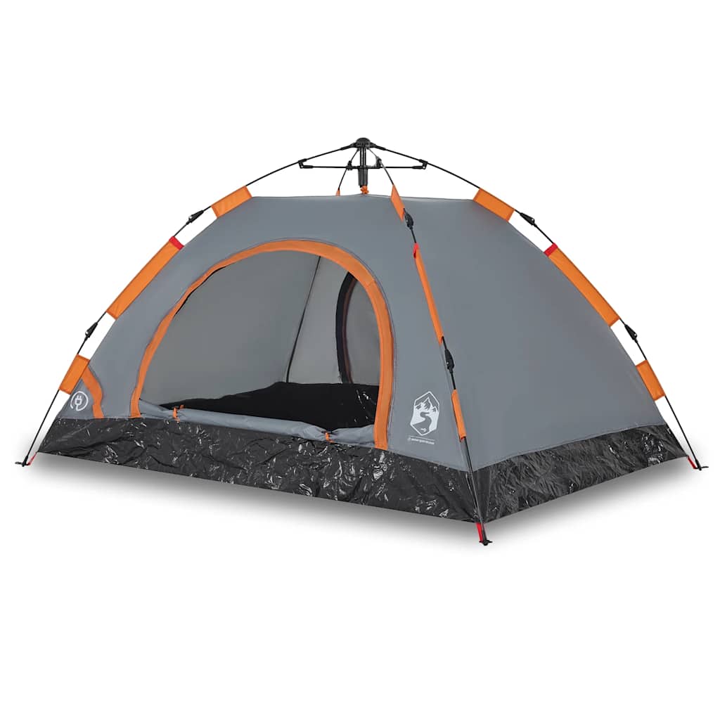 vidaXL Campingtält 3 personer grå och orange snabbrest