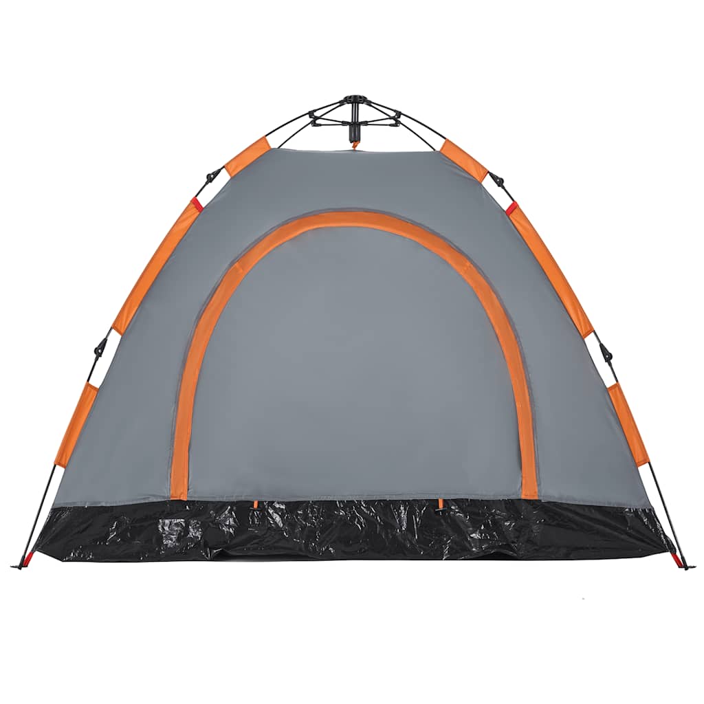 vidaXL Campingtält 3 personer grå och orange snabbrest
