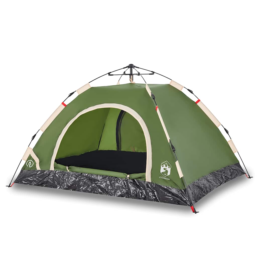 vidaXL Campingtält 4 personer grön snabbrest