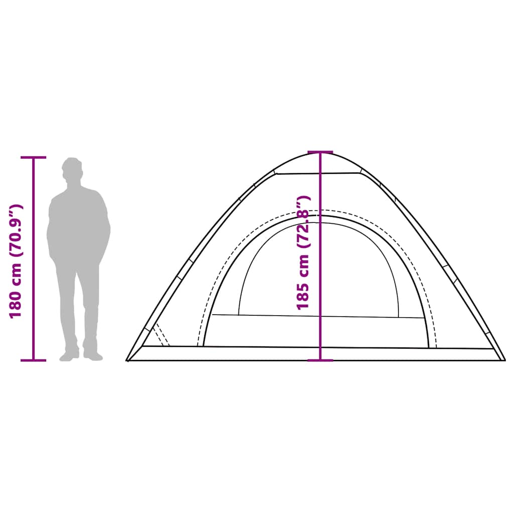vidaXL Campingtält 5 personer grå och orange snabbrest