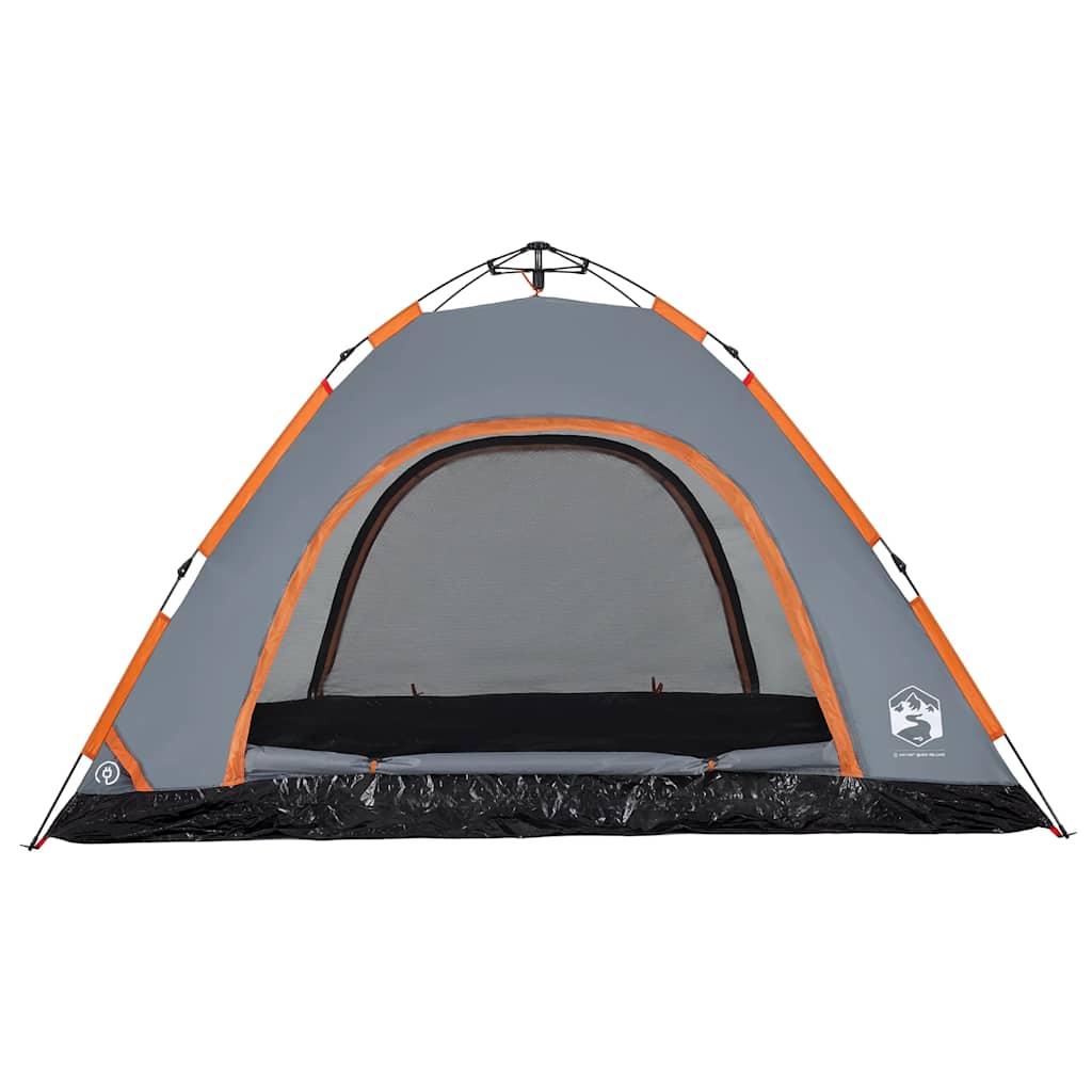 vidaXL Campingtält 5 personer grå och orange snabbrest