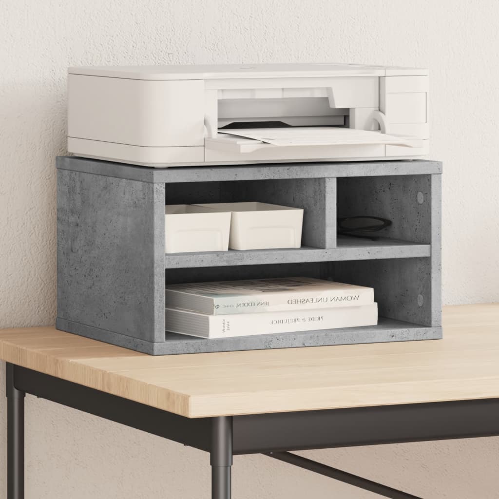 vidaXL Skrivarställ betonggrå 40x32x22,5 cm konstruerat trä