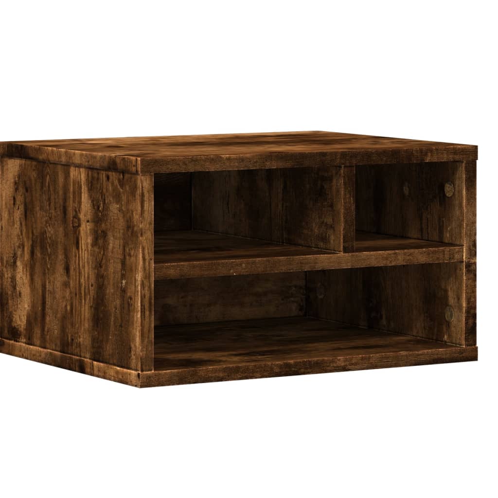 vidaXL Skrivarställ rökfärgad ek 40x32x22,5 cm konstruerat trä