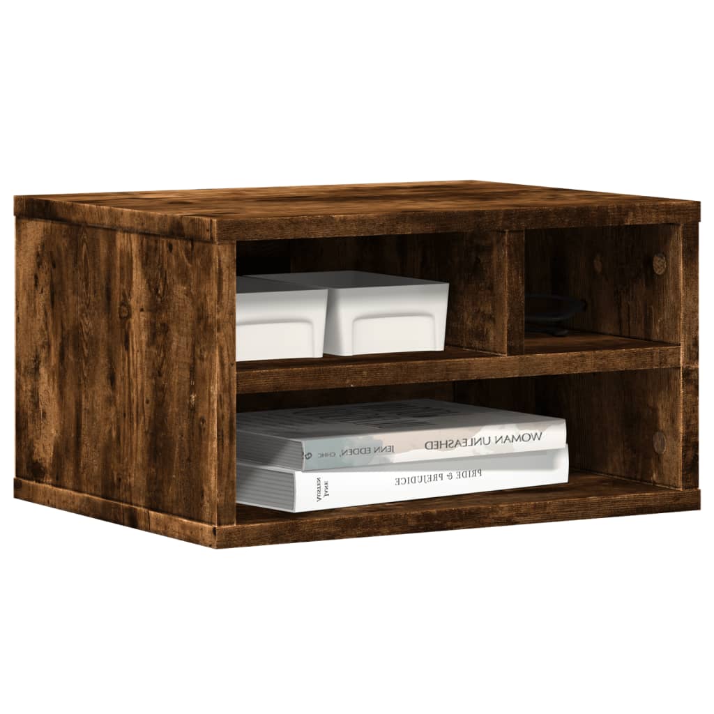 vidaXL Skrivarställ rökfärgad ek 40x32x22,5 cm konstruerat trä