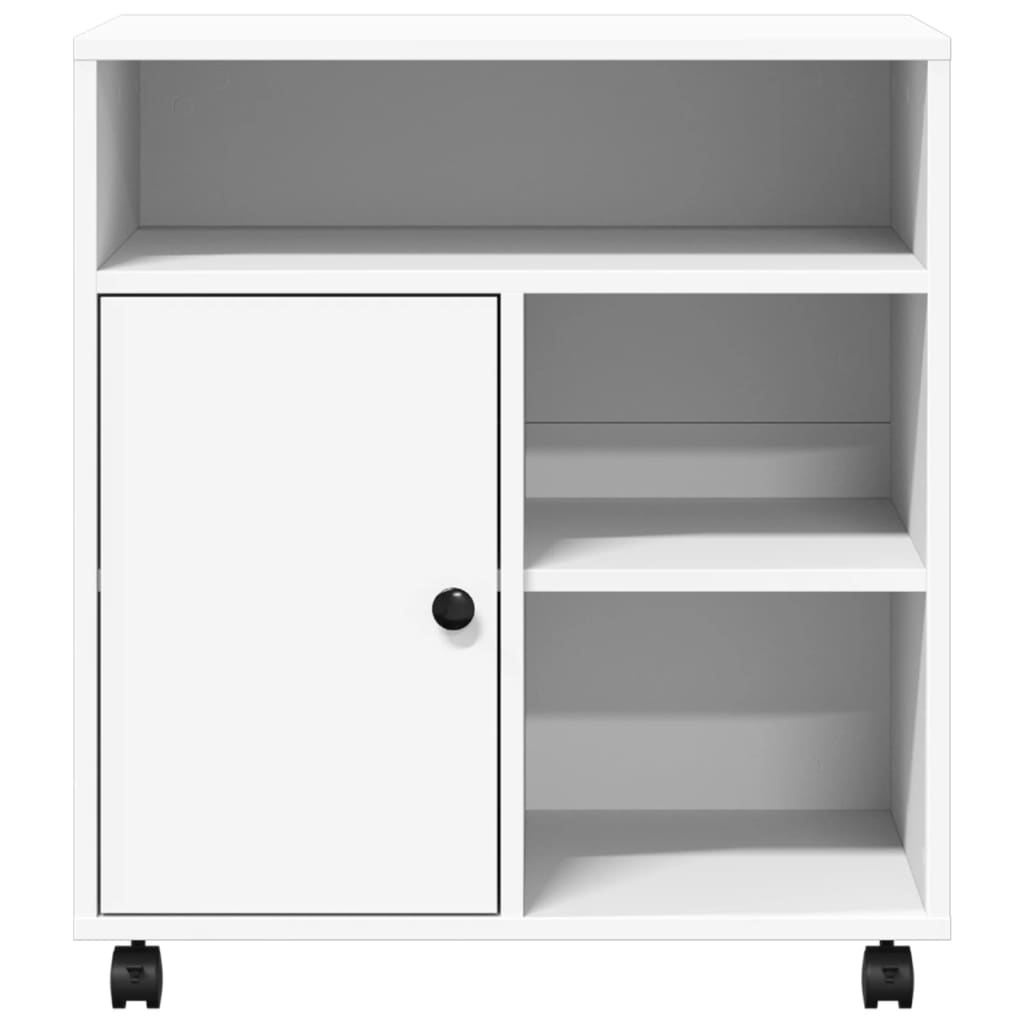 vidaXL Skrivarställ med hjul vit 60x50x67 cm