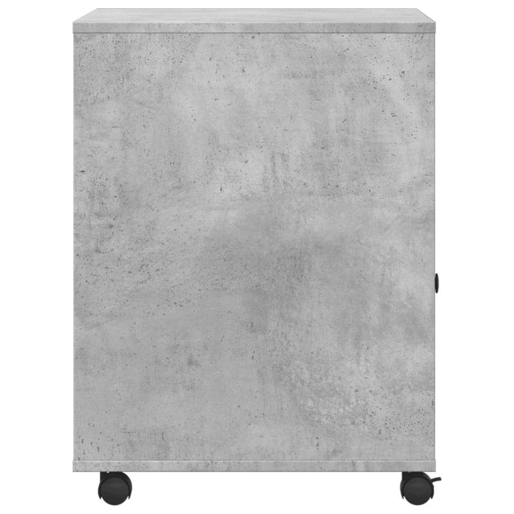 vidaXL Skrivarställ med hjul betonggrå 60x50x67 cm