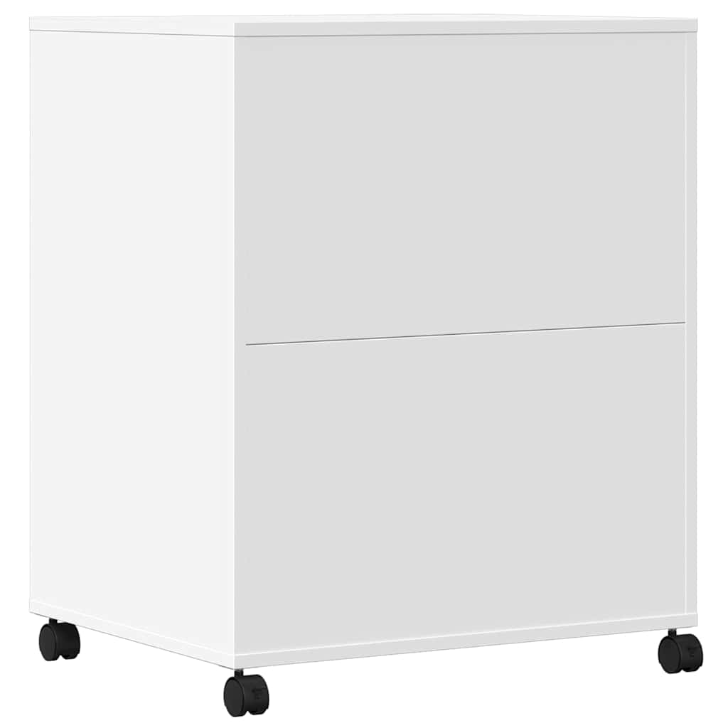 vidaXL Skrivarställ med hjul vit 60x48x74 cm