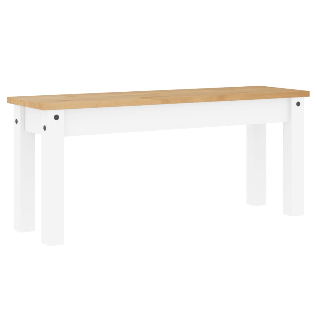 vidaXL Matbänk Panama vit 105x30x45 cm massiv furu