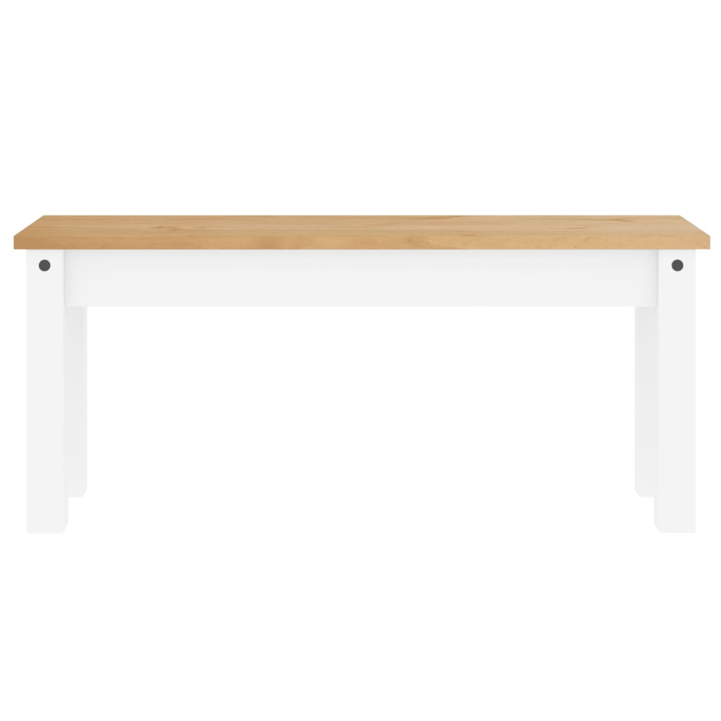 vidaXL Matbänk Panama vit 105x30x45 cm massiv furu