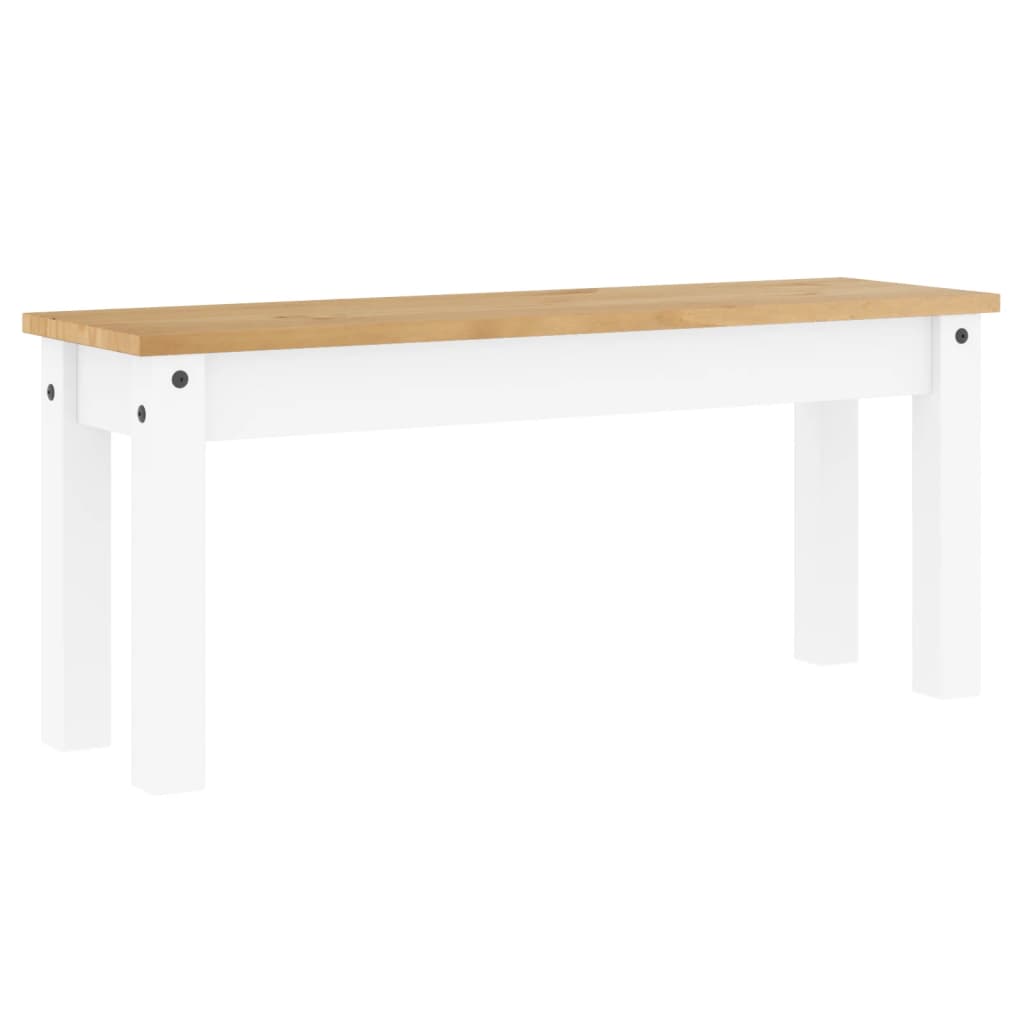 vidaXL Matbänk Panama vit 105x30x45 cm massiv furu