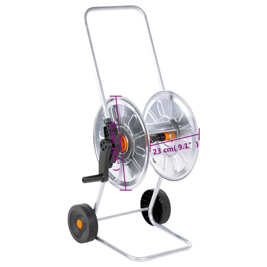 vidaXL Slangvagn för 50m 1/2" eller 35m 3/4" stålslang