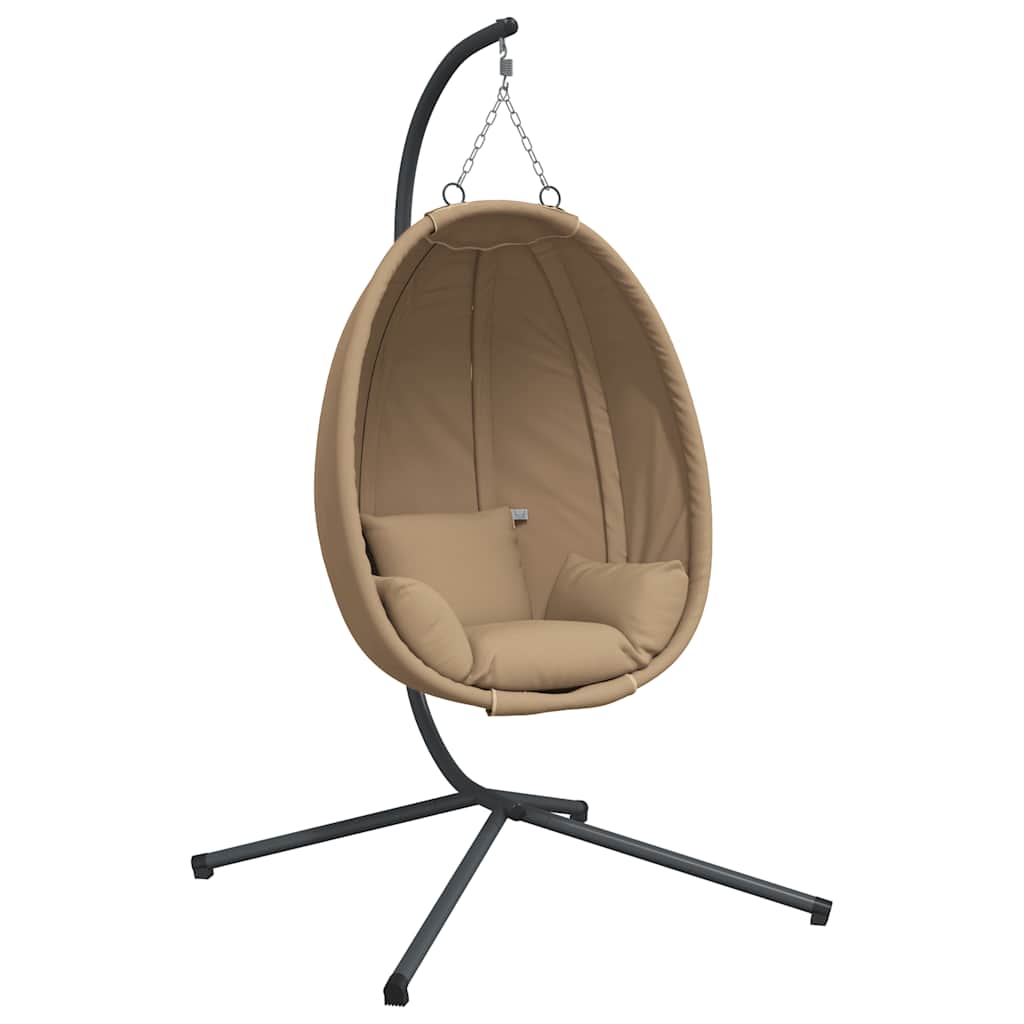 vidaXL Hängstol med dyna taupe konstrotting och stål