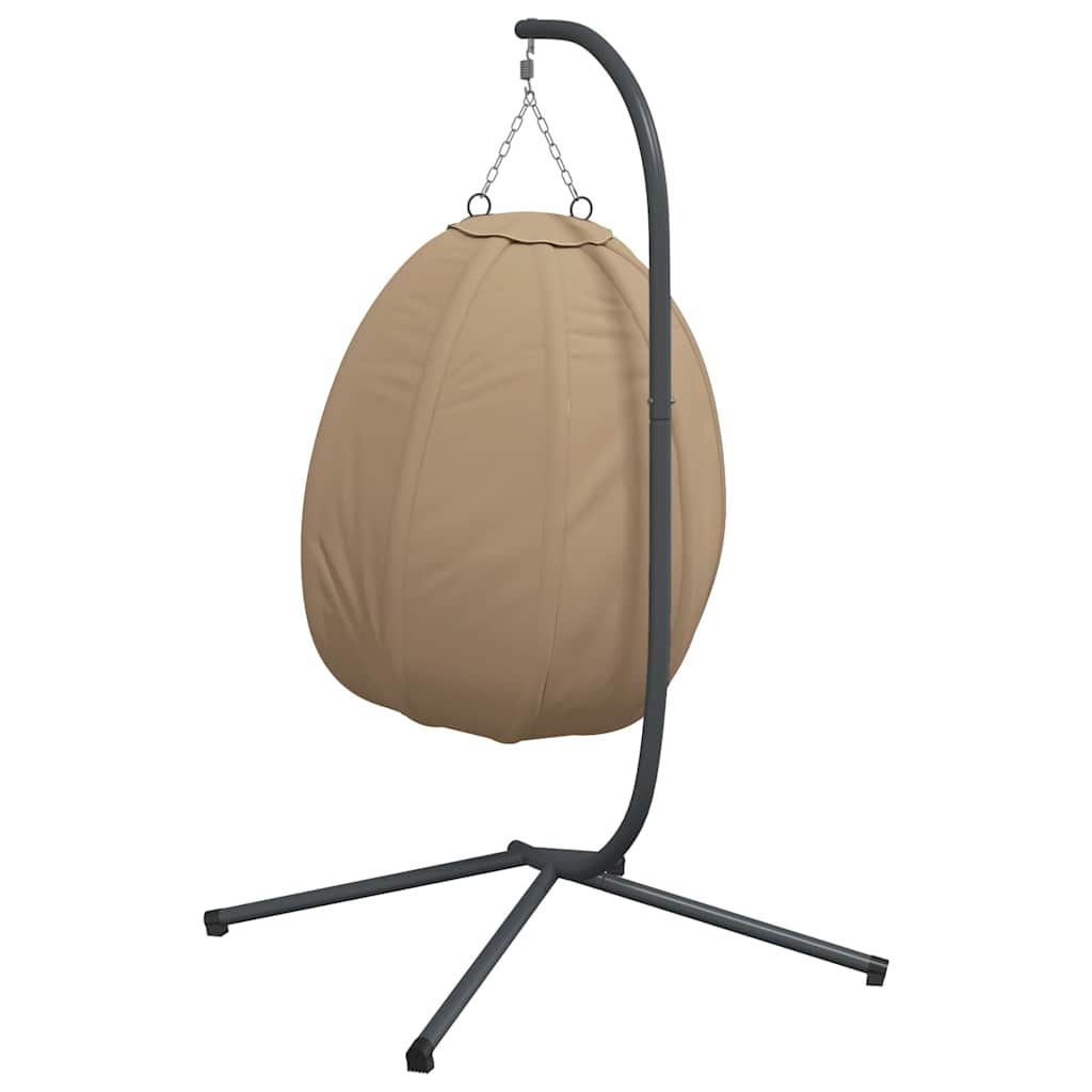 vidaXL Hängstol med dyna taupe konstrotting och stål