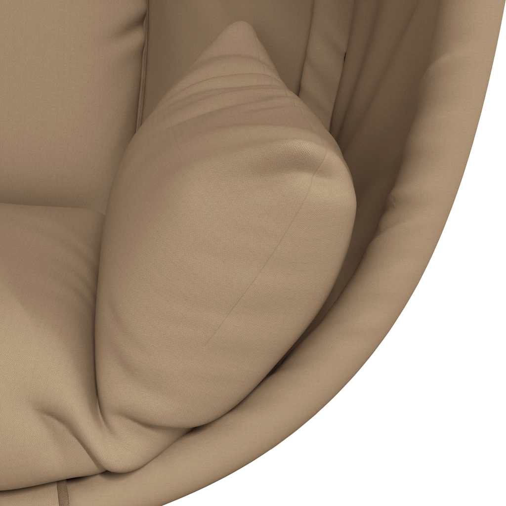 vidaXL Hängstol med dyna taupe konstrotting och stål