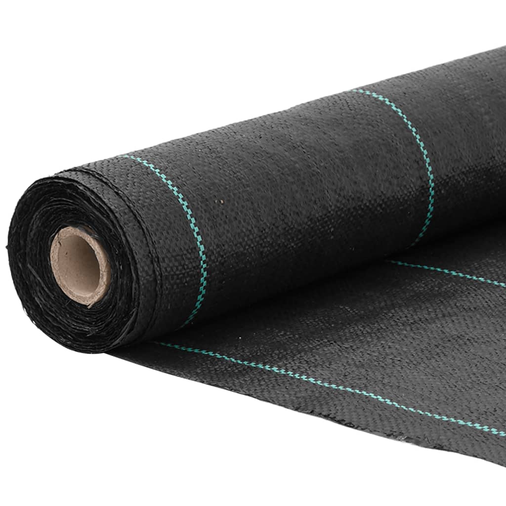vidaXL Ogräsmembran svart 1,5x50 m PP