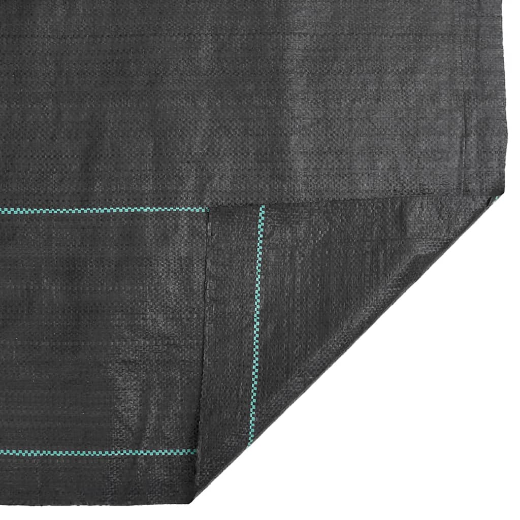 vidaXL Ogräsmembran svart 1,5x50 m PP